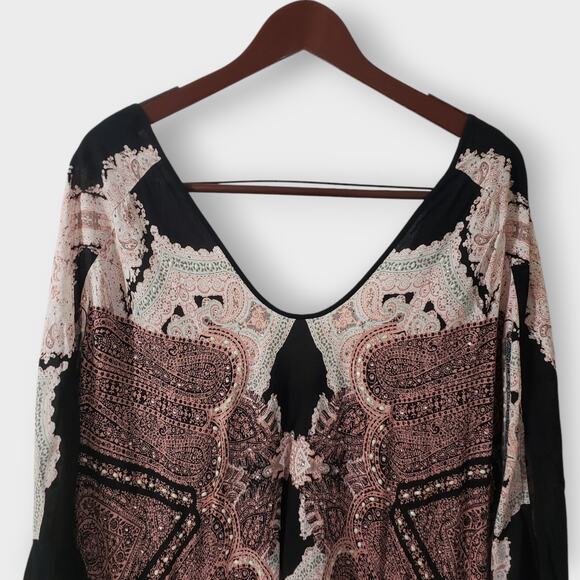 Victoria's Secret Butterfly Poncho Coverup Abstract Paisley Beaded XS/S NWT - Picture 2 of 13